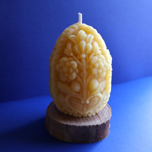 Beeswax Candle - Carved Egg
